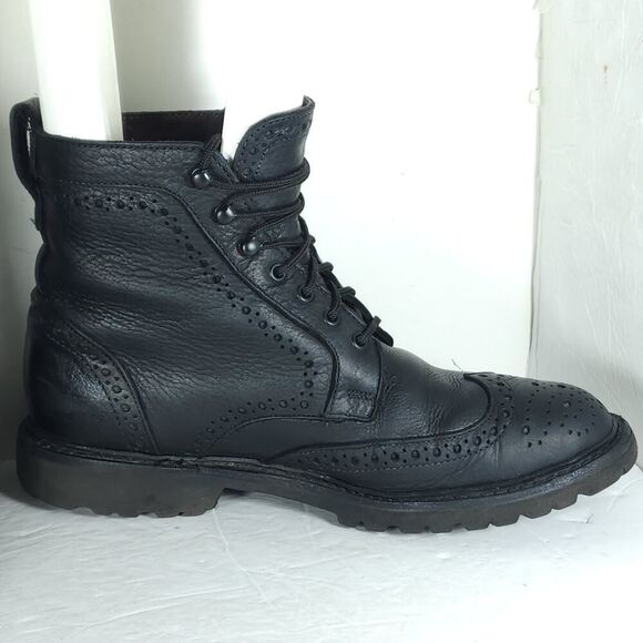 Allen Edmonds Men’s Long Branch US8,5D Black Pebbled Leather Wingtip Boots main image 7